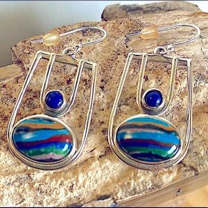 Sterling Silver Rainbow Calistica Gemstone Earings